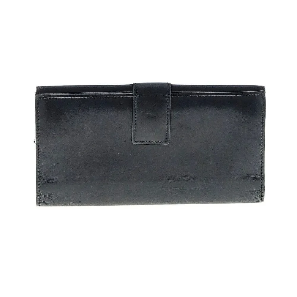 Authentic Gucci Black Leather Wallet Purse Gold Double G Hardware - Picture 2 of 11